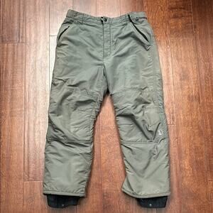 Black Dot Boy’s Olive Green Snow Pants, Size Large